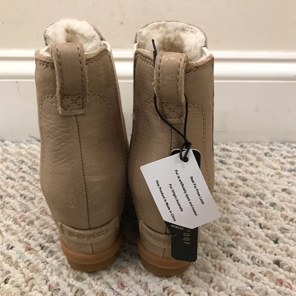 🆕 SOREL x Anthropologie cream beige wedge boots